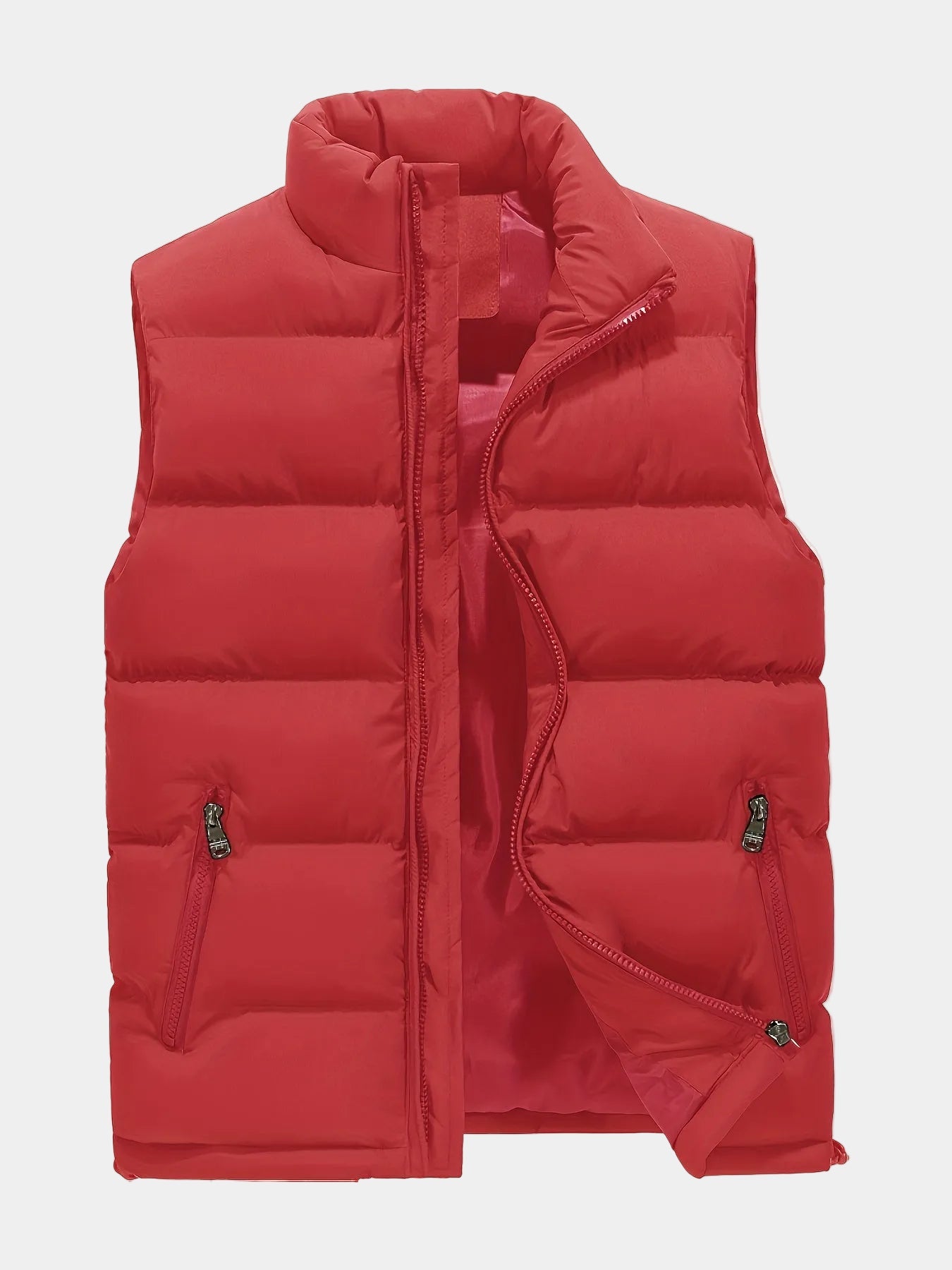 Men's Stand Collar Zip-Up Puffer Vest