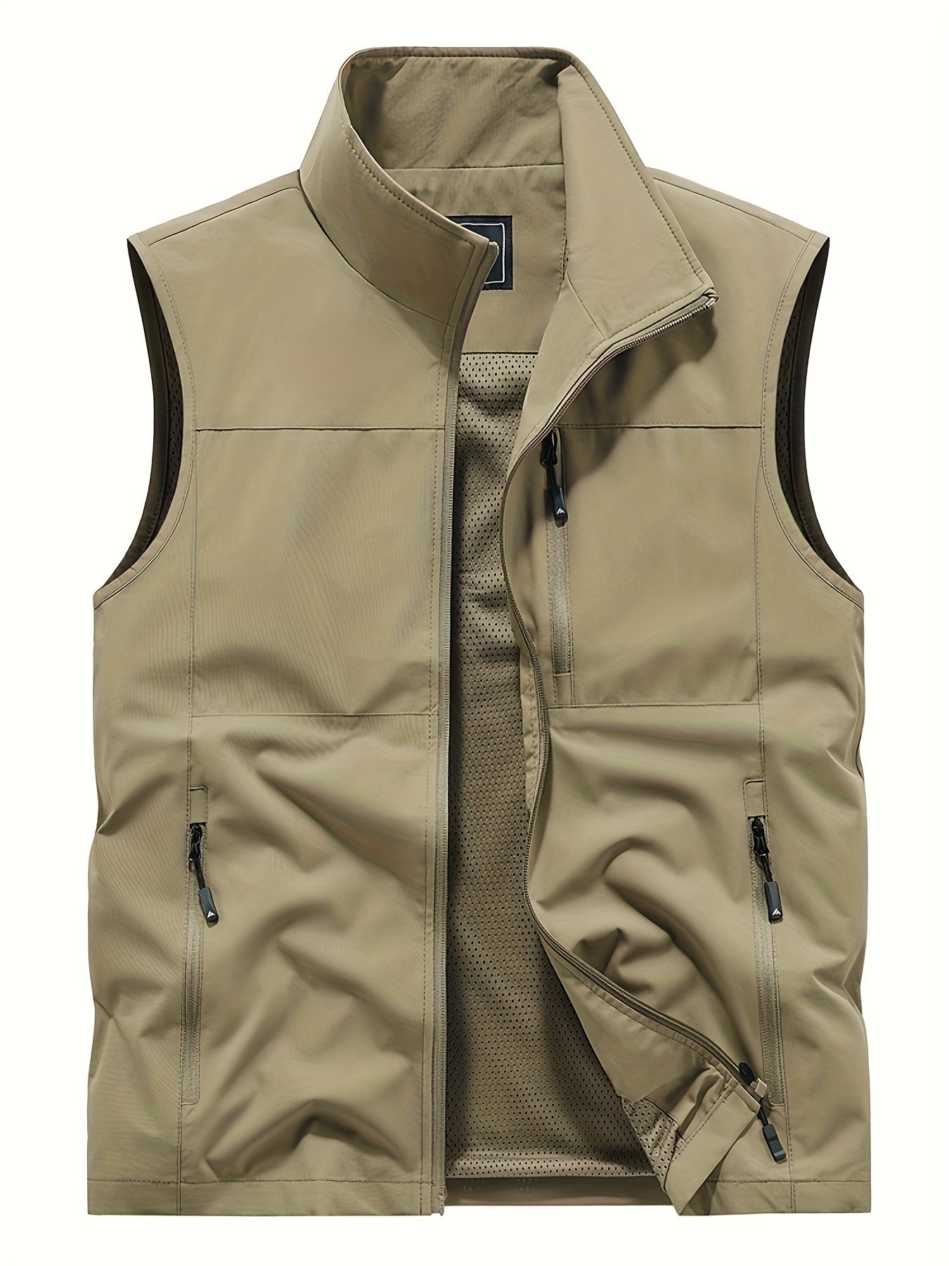 Men's Stand Collar Zip-Up Vest