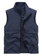 Men's Stand Collar Zip-Up Vest
