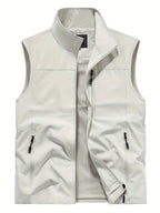Men's Stand Collar Zip-Up Vest