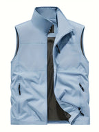Men's Stand Collar Zip-Up Vest