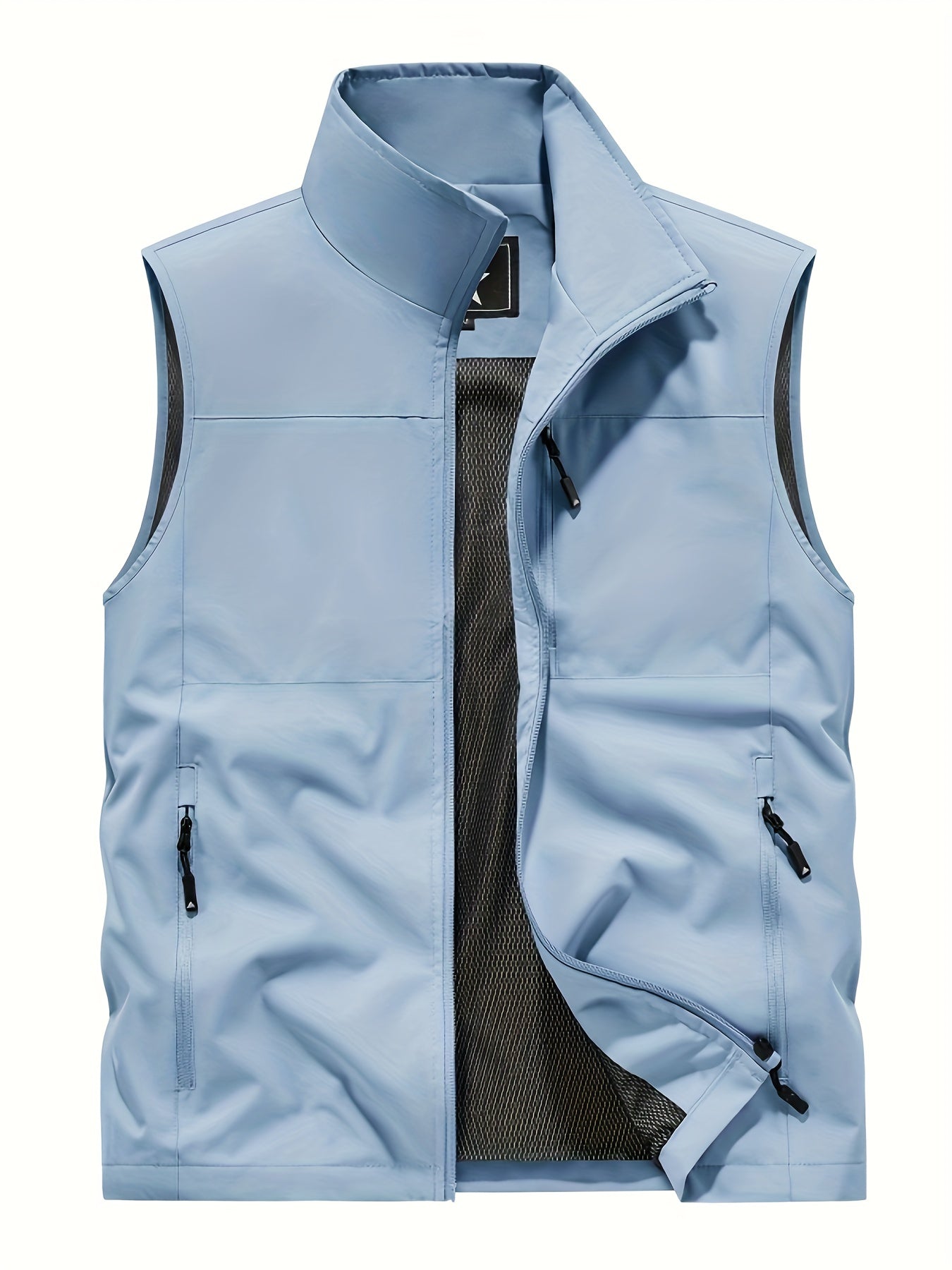 Men's Stand Collar Zip-Up Vest