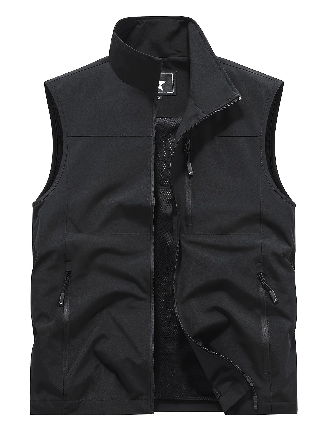 Men's Stand Collar Zip-Up Vest