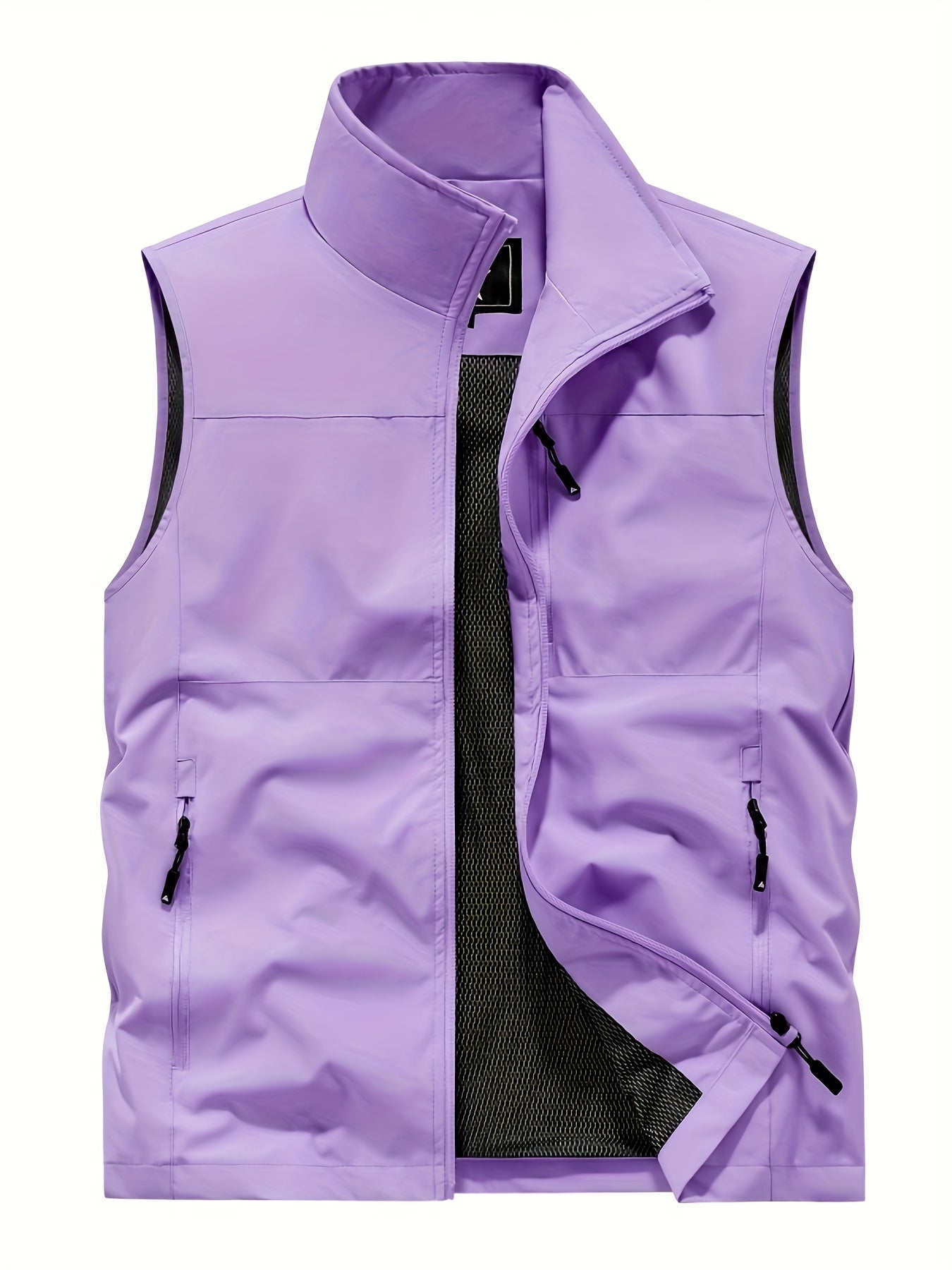Men's Stand Collar Zip-Up Vest