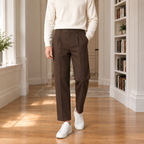 Men's Straight Pleated Trousers