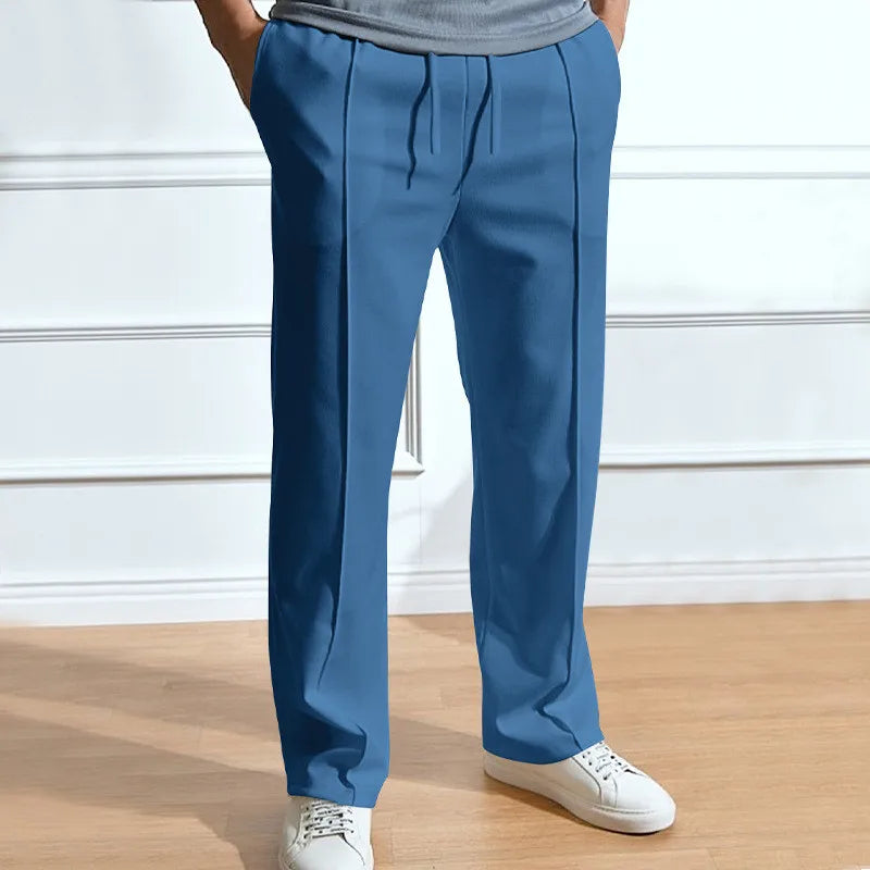 Men's Straight Pants with Drawstring