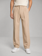 Men's Double Pleat Straight Pants