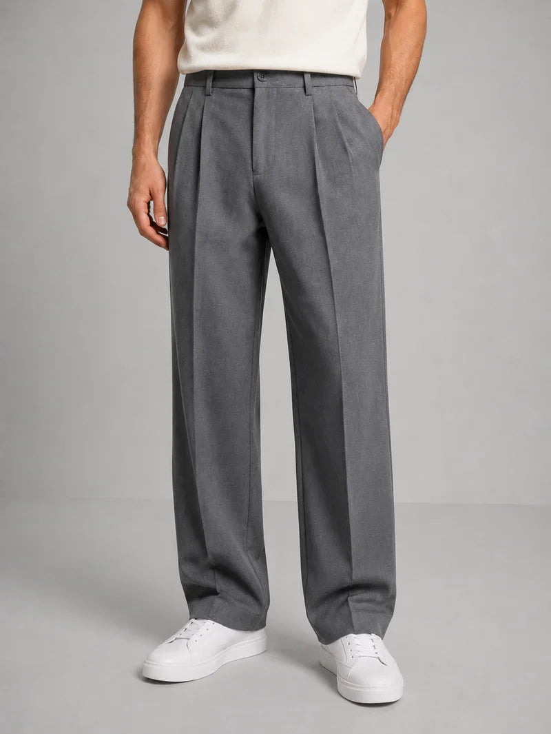 Men's Double Pleat Straight Pants