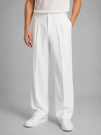 Men's Double Pleat Straight Pants