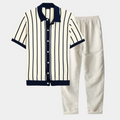 Men's Striped Button-Up Set
