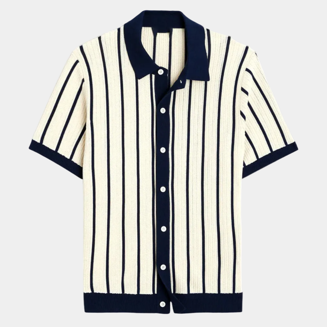 Men's Striped Button-Up Set