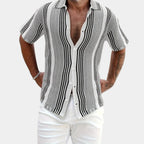 Men's Striped Button-Up Shirt