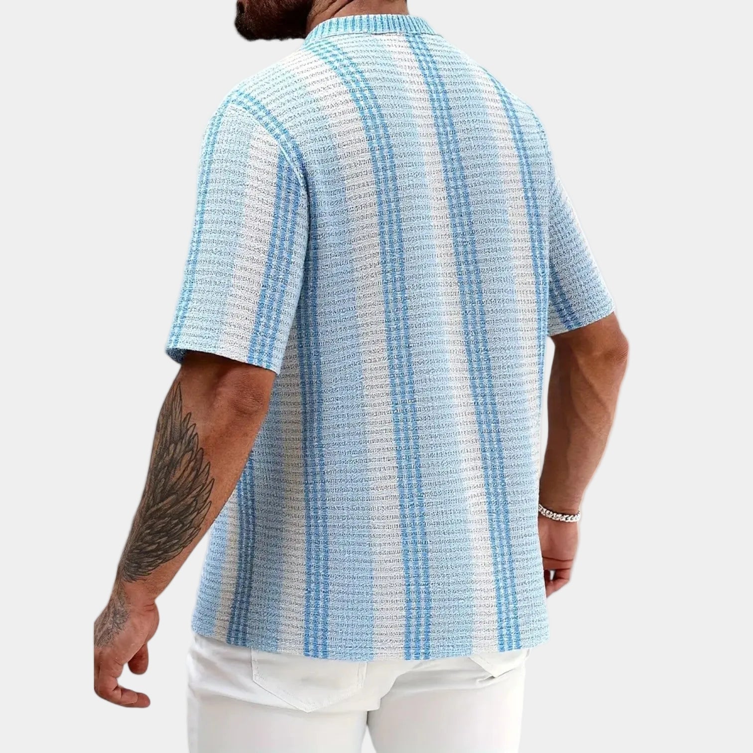 Men's Striped Button-Up Shirt