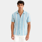 Men's Striped Button-Up Shirt