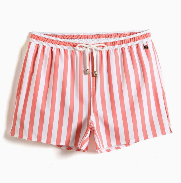 Men's Striped Drawstring Swim Shorts