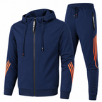 Men's Striped Full-Zip Tracksuit Set
