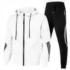 Men's Striped Full-Zip Tracksuit Set