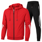 Men's Striped Full-Zip Tracksuit Set