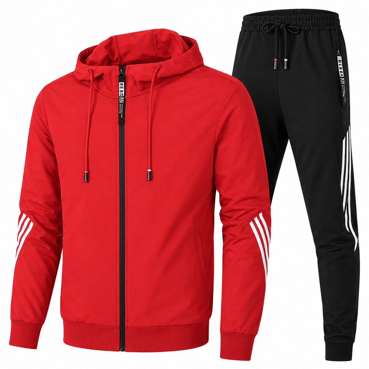 Men's Striped Full-Zip Tracksuit Set
