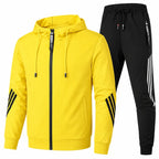 Men's Striped Full-Zip Tracksuit Set