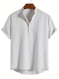 Men's Striped Henley Shirt