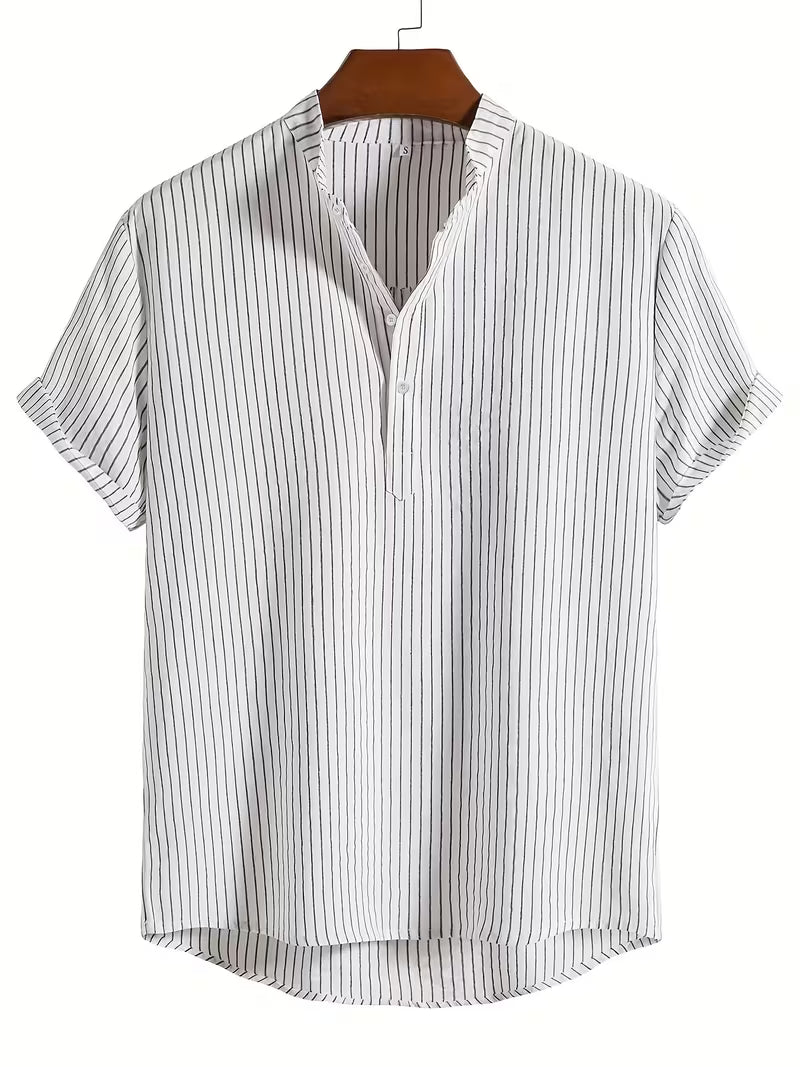 Men's Striped Henley Shirt