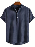 Men's Striped Henley Shirt