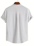 Men's Striped Henley Shirt