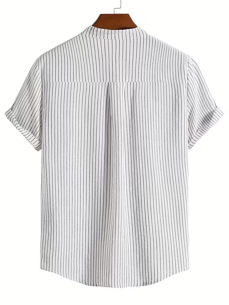 Men's Striped Henley Shirt