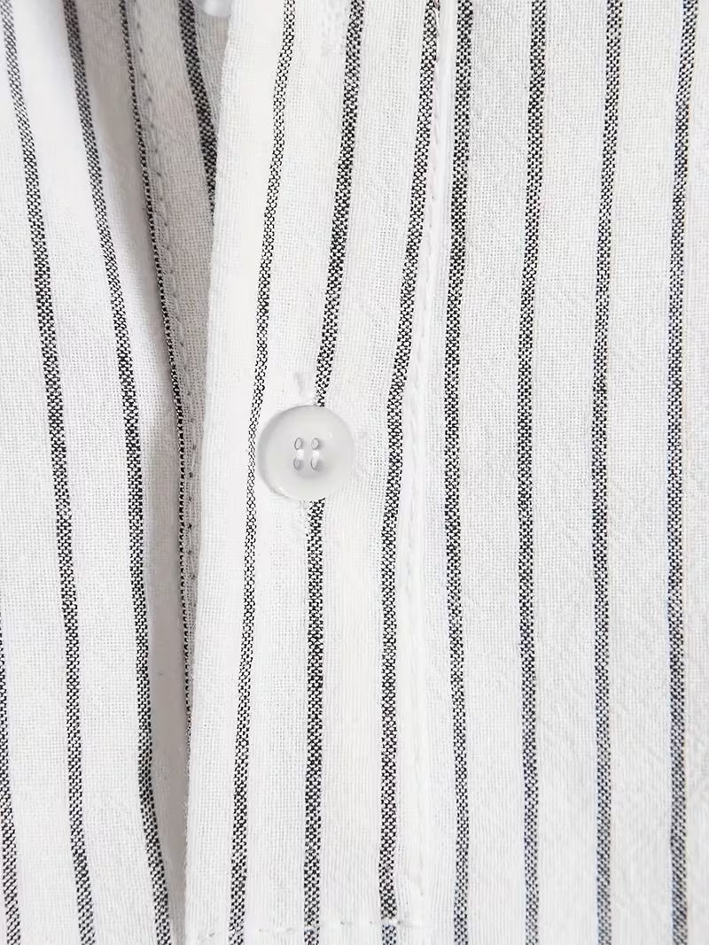 Men's Striped Henley Shirt