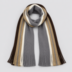 Men’s Striped Knit Fringe Scarf