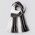 Men’s Striped Knit Fringe Scarf