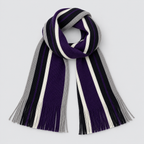 Men’s Striped Knit Fringe Scarf