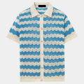Men's Striped Knit Polo Shirt