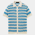 Men's Striped Knit Polo Shirt