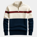 Men's Striped Quarter-Zip Sweater