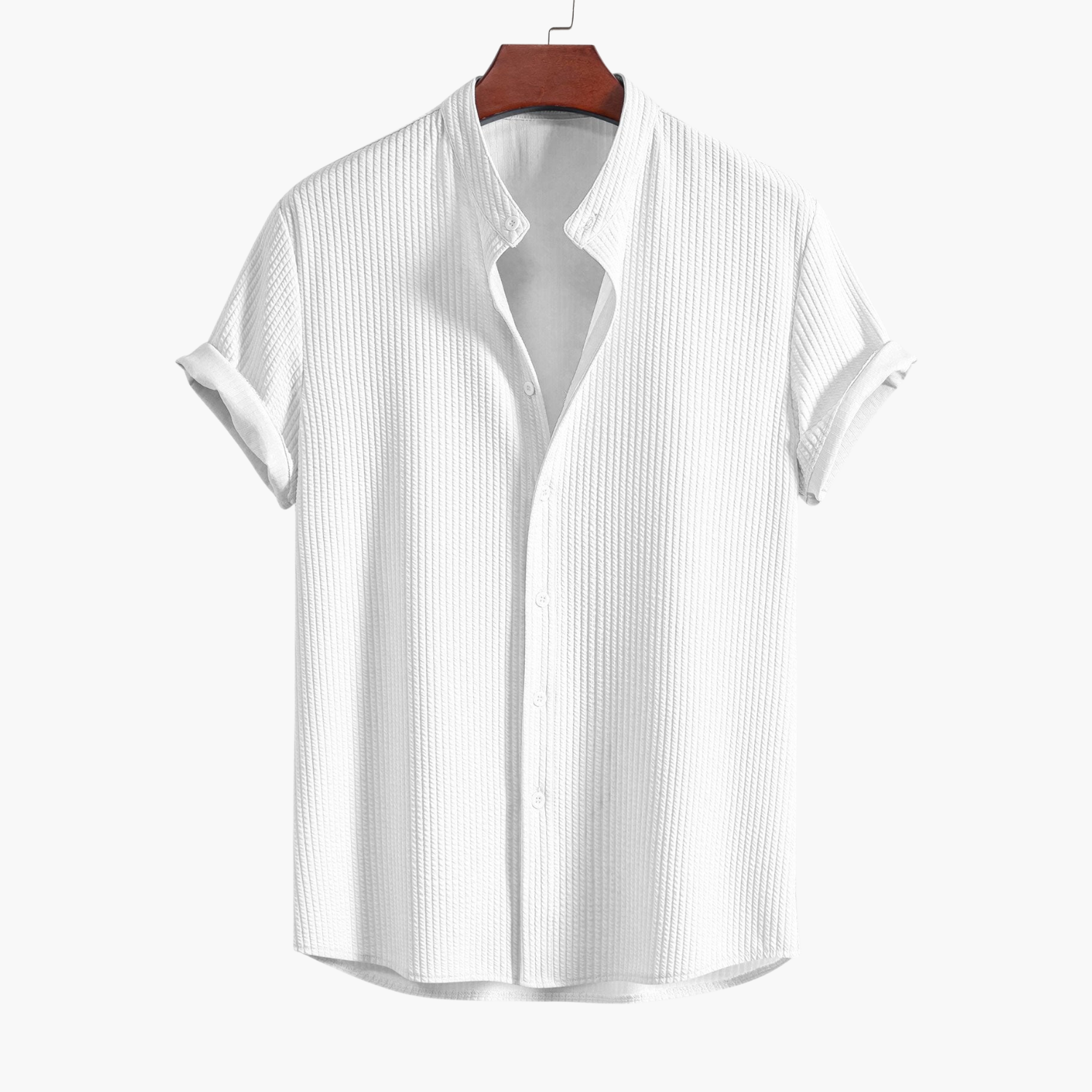 Men's Striped Shirt and Pleated Shorts Set