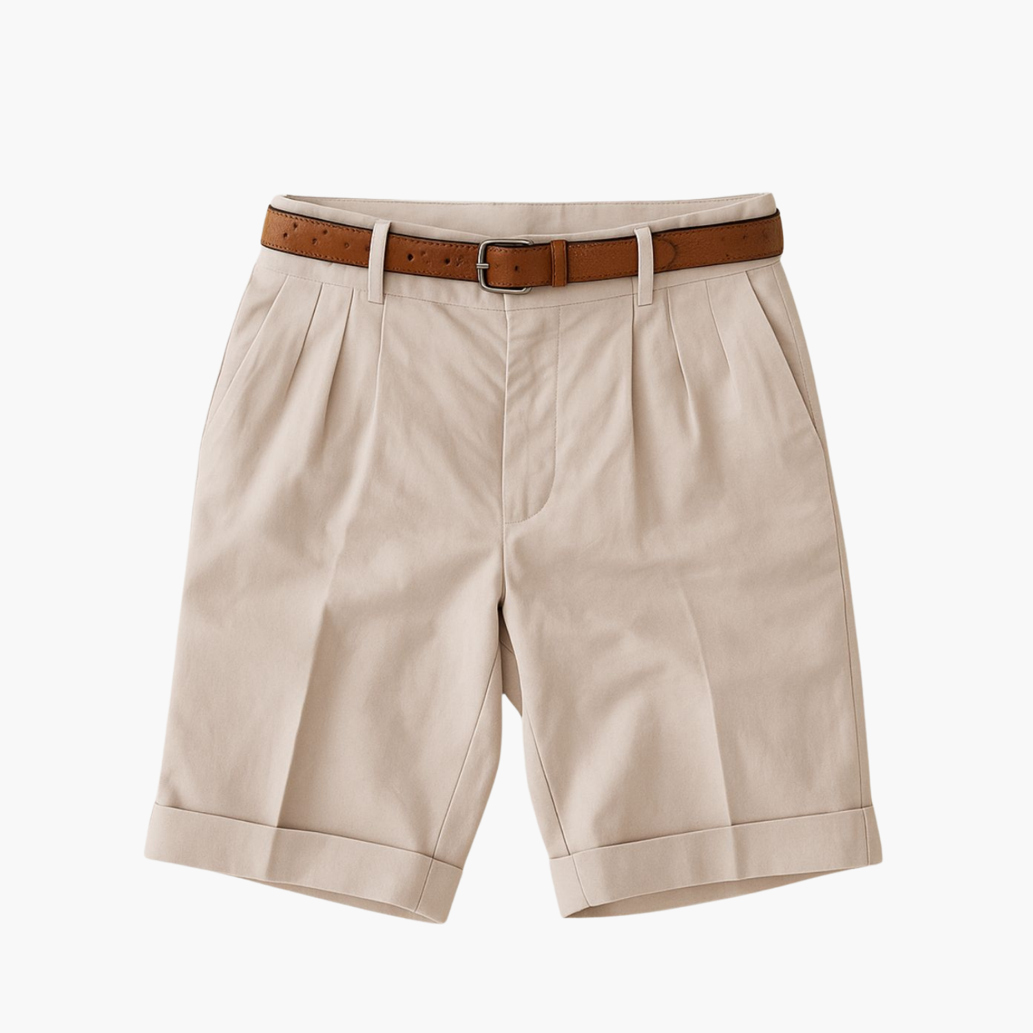 Men's Striped Shirt and Pleated Shorts Set