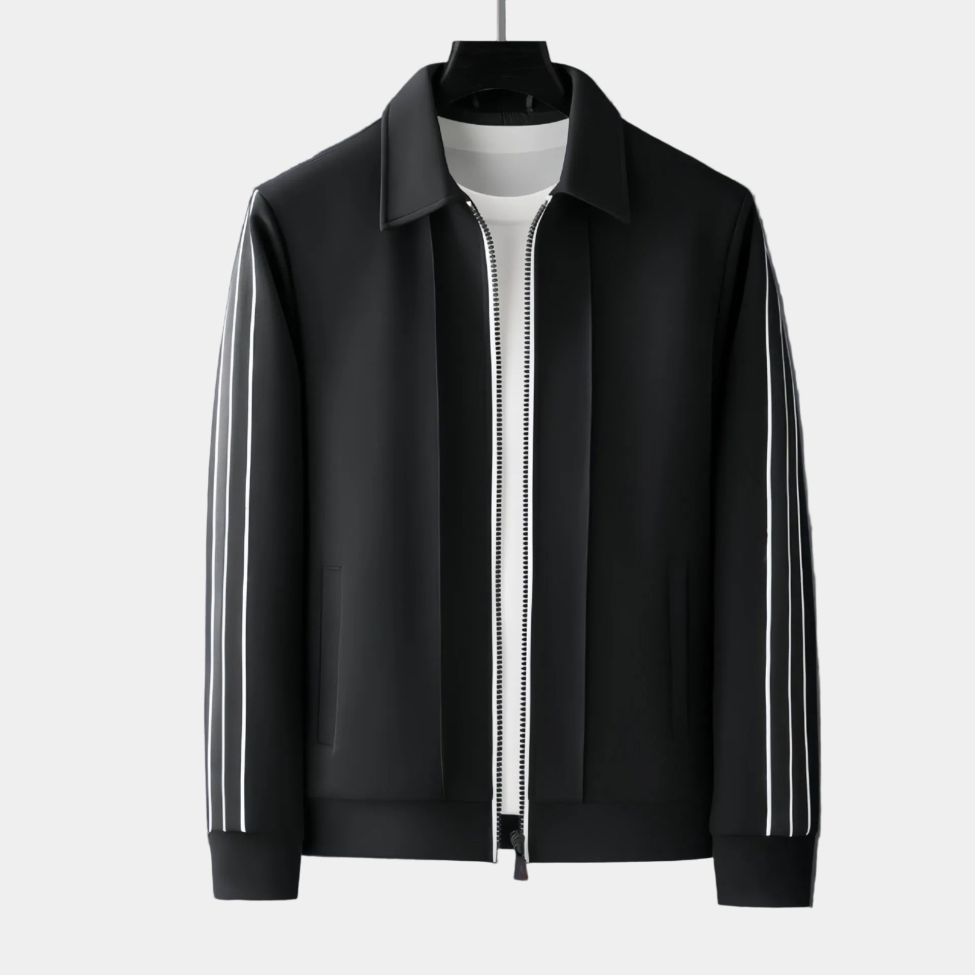 Men's Striped Zip-Up Set