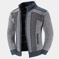 Men's Structured High Collar Knit Cardigan