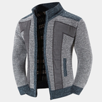 Men's Structured High Collar Knit Cardigan