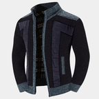 Men's Structured High Collar Knit Cardigan