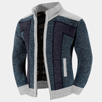 Men's Structured High Collar Knit Cardigan