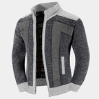 Men's Structured High Collar Knit Cardigan
