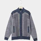 Men's Structured High Collar Knit Cardigan