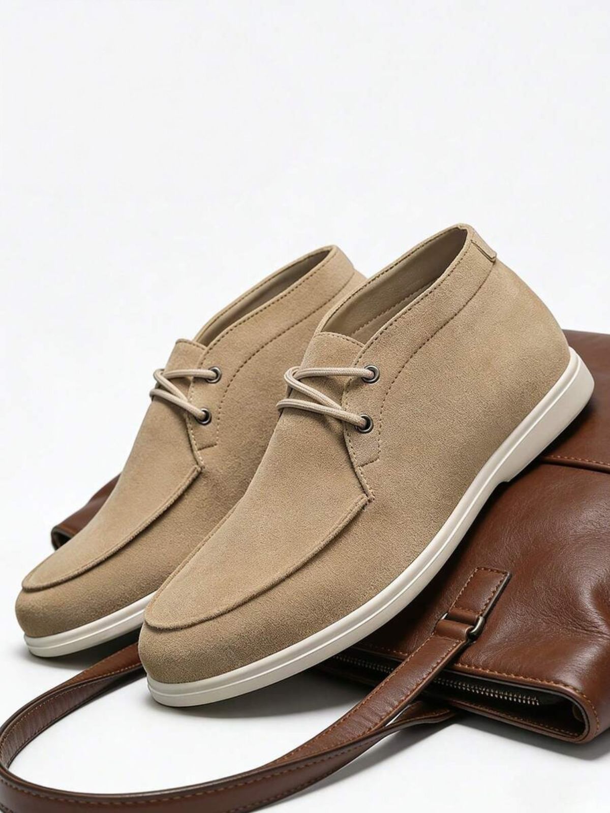 Men's Suede Apron-Toe Chukka Boots