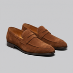 Men's Suede Apron-Toe Penny Loafers