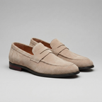 Men's Suede Apron-Toe Penny Loafers
