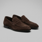 Men's Suede Apron-Toe Penny Loafers