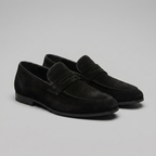 Men's Suede Apron-Toe Penny Loafers
